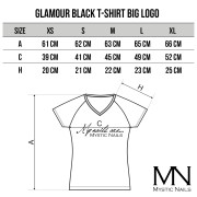 Mystic Nails Glamour Black T-shirt - Big Logo - M