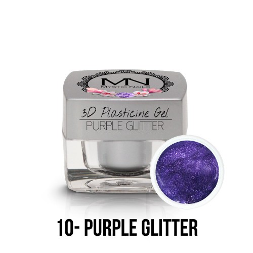 3D Plastilina Gel - 10 - Purple Glitter - 3,5g