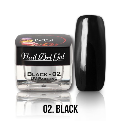 Nail Art Gel- 02 - Black (HEMA-free) - 4g
