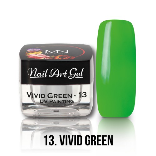 UV Nail Art Gel- 13 - Vivid Green - 4g
