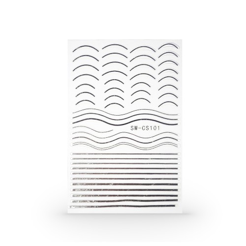 Strisce adesive per unghie (miste) - Argento