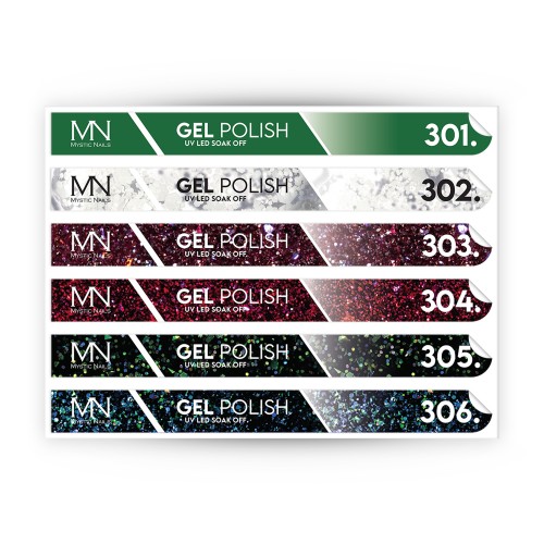 Tip Stick Gel Polish Sticker - 301-306