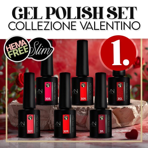 Gel Polish Set 01 - Collezione Valentino (HEMA-free) - 6 pz x 6ml