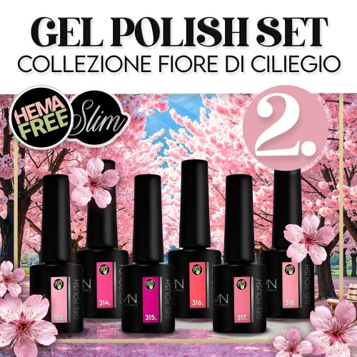 Gel Polish Set 02 - Collezione Fiore di Ciliegio (HEMA-free) - 6 pz x 6ml