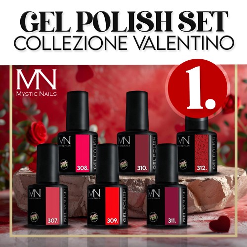 Gel Polish Set 01 - Collezione Valentino (HEMA&TPO-free) - 6 pz x 6ml