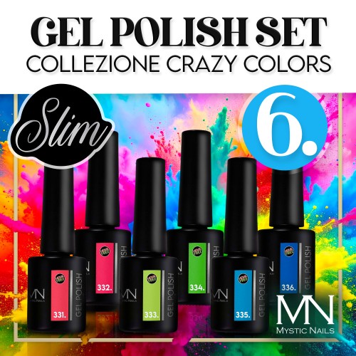 Gel Polish Set 06 - Collezione Crazy Colors (HEMA-free) - 6 pz x 6ml